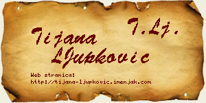 Tijana LJupković vizit kartica